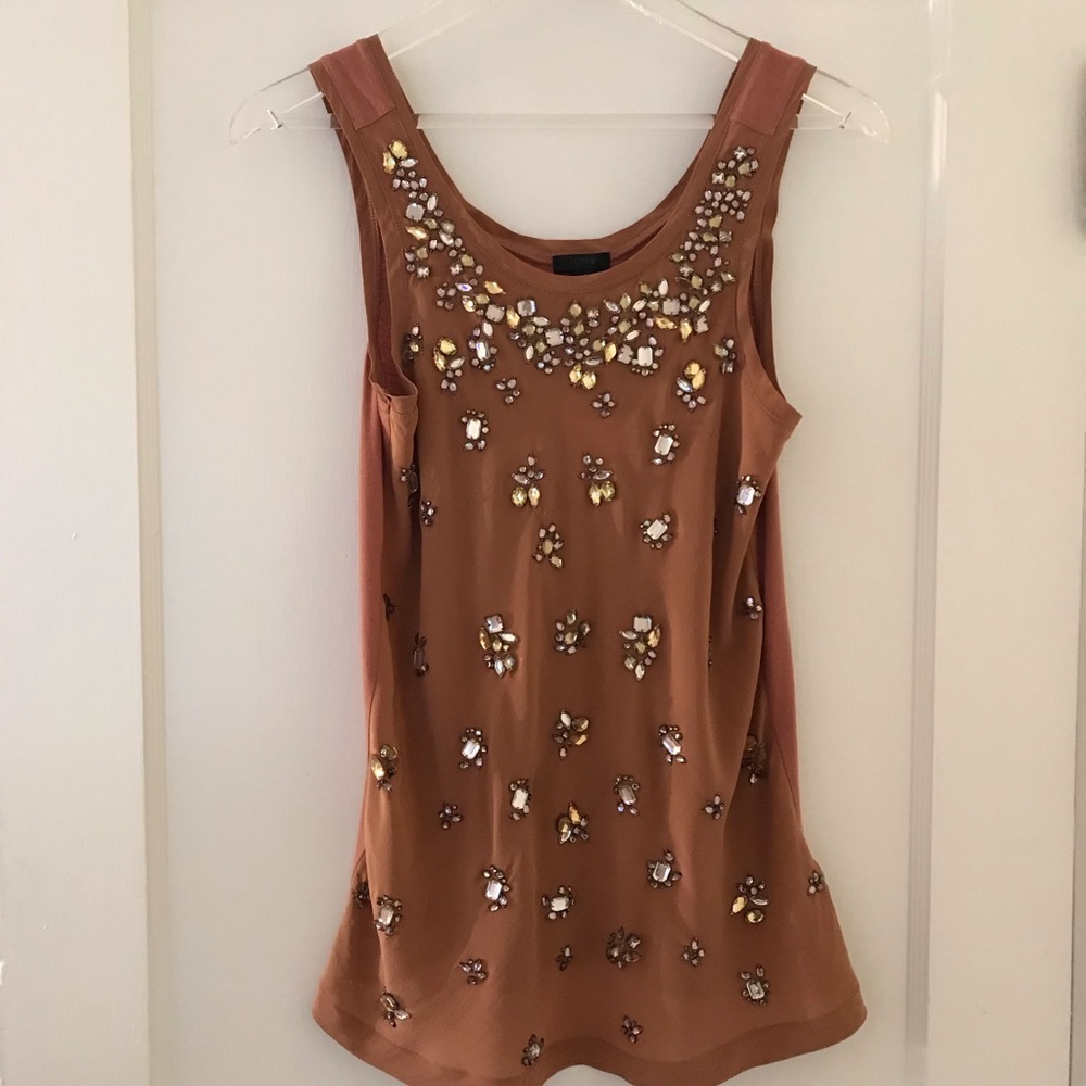 J. Crew Collection Silk & Beaded Tank